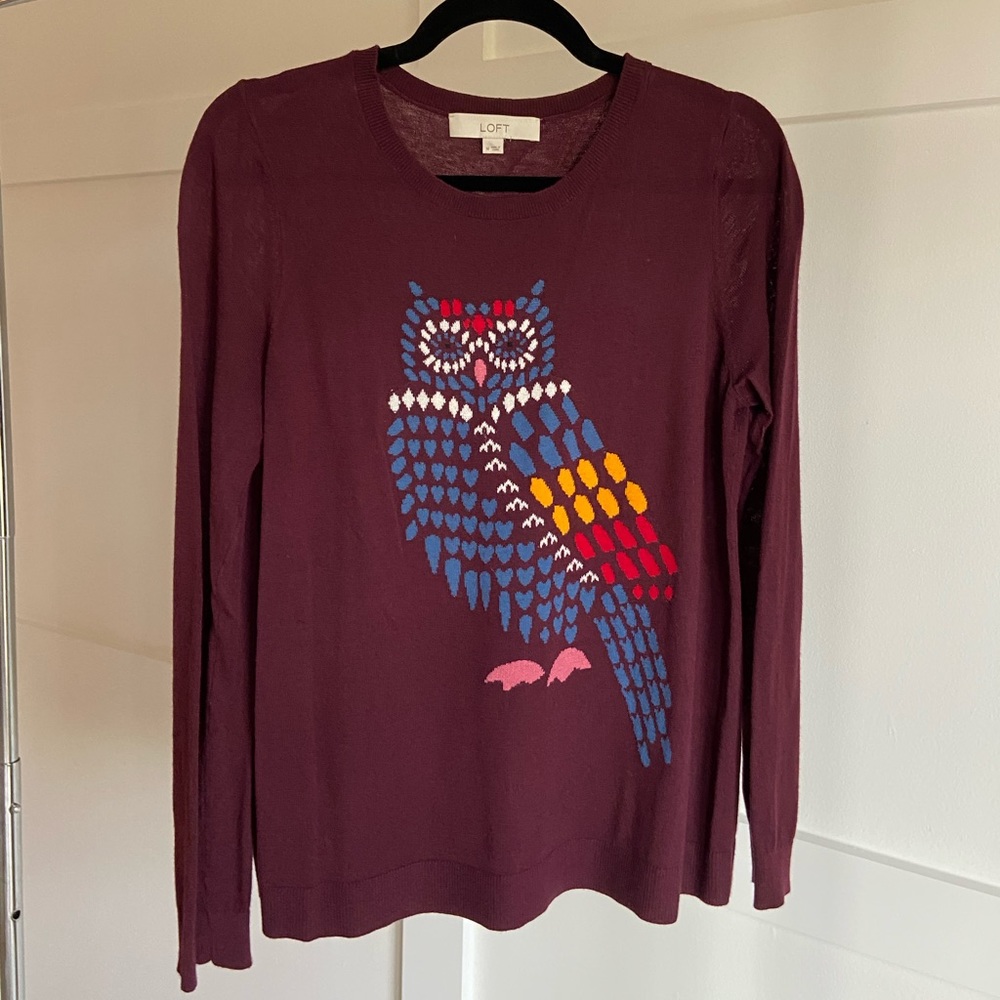 LOFT owl sweater